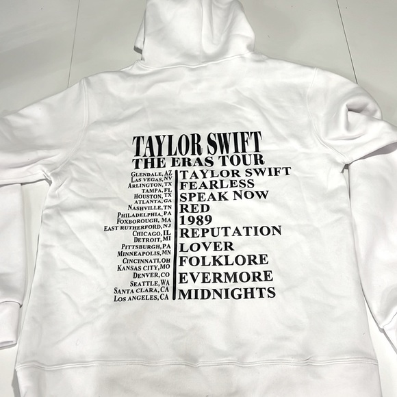 White Taylor Swift non official merch Sweatshirt hoodie size Medium M - Picture 2 of 3